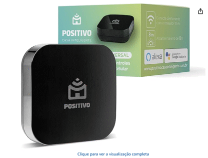 Smart Controle Universal Wi-Fi Positivo Casa Inteligente, All-in-One, Controle Pelo Celular ou Comando de Voz, Infravermelho, Rede 2.4 GHz, Bivolt – Compatível com Alexa