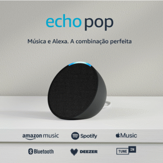 Echo Pop (Última geração) | Smart speaker compacto com som envolvente e Alexa | Cor Preta