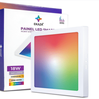 EKAZA Painel de LED Inteligente Wi-Fi e Bluetooth de Sobrepor Quadrado RGB + Dimmer, 18W, 1500L, 2700k-6500k, Compatível com Google Assistente e Amazon Alexa - EKHM-T2018SQ